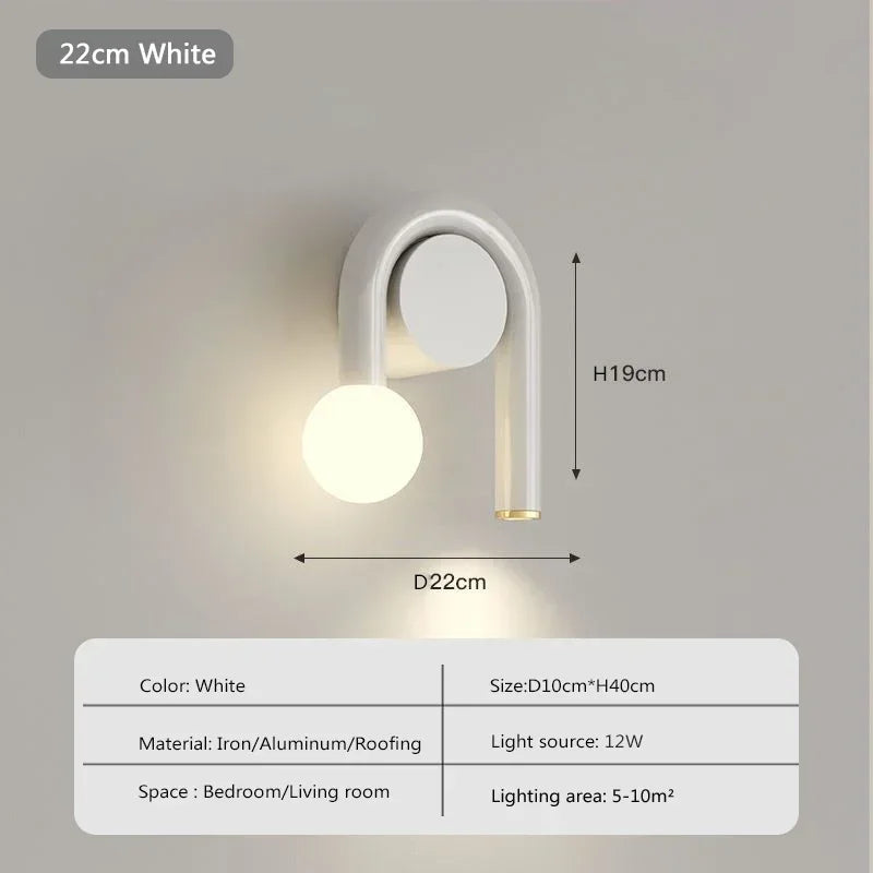 U Shape Wall Lamp Nordic Sconce Lights For Bedroom Living Room