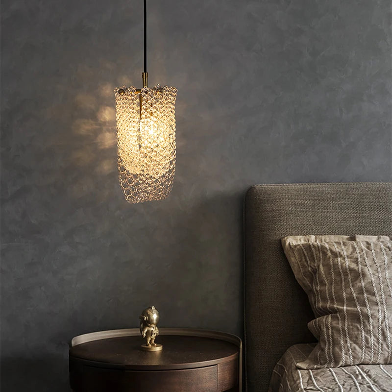 Modern Remote Control LED Ceiling Chandelier 2023 Luster&#39;s New Trend Crystal Hanging Light Bedroom Bedside Pendant Lamp Nightlight