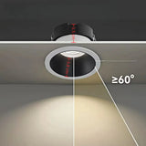 Recessed Anti-Glare LED Downlight - 12W 24W 40W Dimmable Ceiling Spotlight