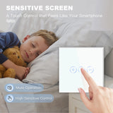 LED 1Gang Touch Dimmer Switch 1Way LED Dimmable Switch Wall Sensor Switch Blue Backlight Glass Panel EU Standard 10A