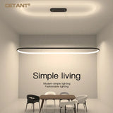 Modern LED Linear Pendant Light - Simple Line Hanging Lamp for Dining Room