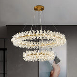 2025 New Crystal Flower Ceiling Chandelier Led Luxury Indoor Lighting Home Decoration For Living Room Bedroom Restaurant G4 Bulb