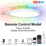 Tuya Ultra-Thin 0.98 Inch Smart LED Ceiling Light - 36W/28W RGB Dimmable Alexa Lamp