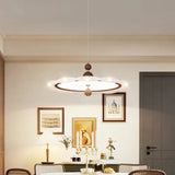 Nordic Modern Walnut Wood Grain Pendant Light - Dimmable LED Chandelier