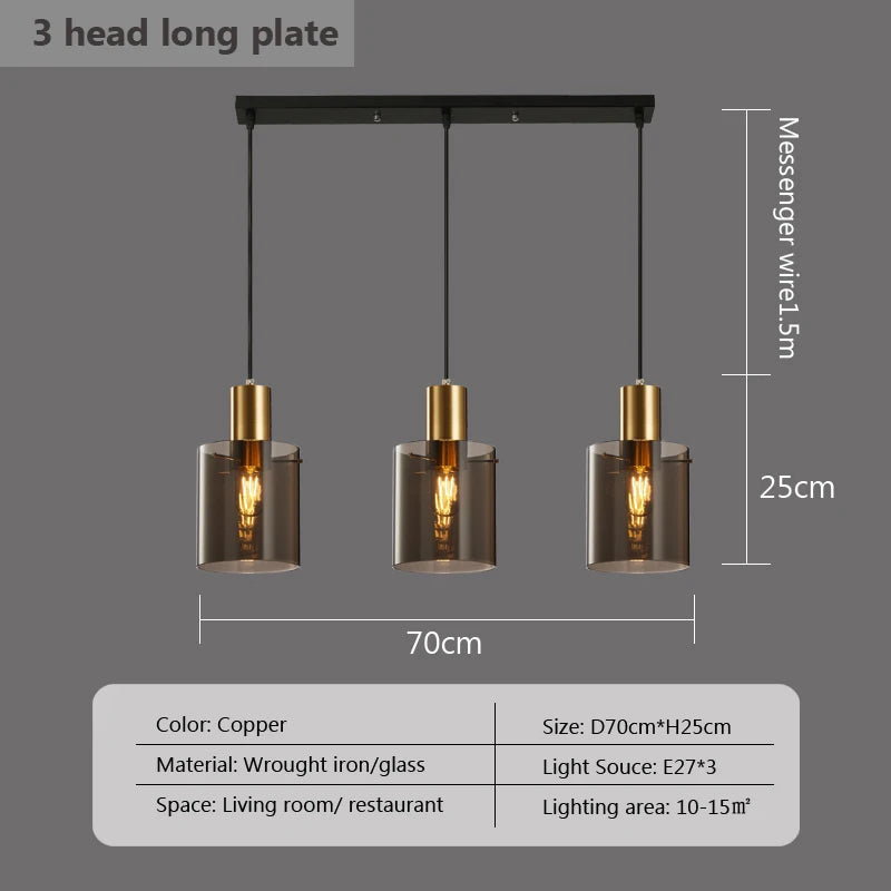 Modern LED Glass Pendant Light Foyer Dining Bedroom pendant lighting Coffee Living Room Restaurant Hotel Indoor Hanging Lamp