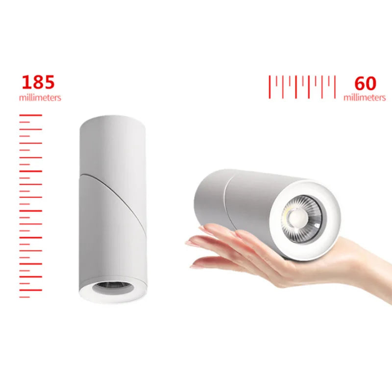 Dimmable Cylinder LED Downlights Surface Mount 7W 12W 15W 18W 24W COB Ceiling Spot Lights AC85~265V Round Lamps indoor Lighting