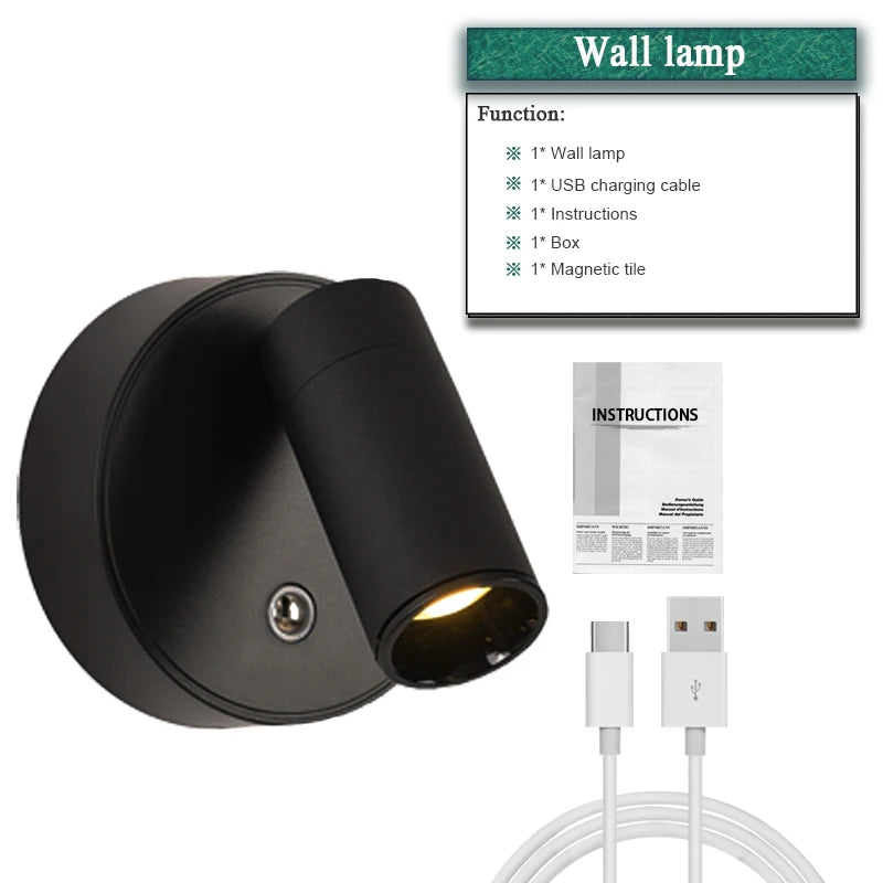 4-Pack Magnetic LED Wall & Table Lamp - Touch Dimmable 3-Color 350° Rotatable Night Light