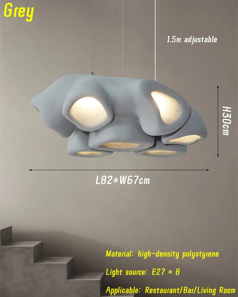 Nordic Living Room Wabi -Sabi Chandelier Minimalist Designer Dining Room Decoration Lamp Bar Restaurant Cafe's LED Pendant Lighting