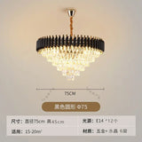 Nordic Luxury Crystal Chandelier Round Pendant Light LED for Living Room Hotel Lobby Hallway Modern Home Decor Hanging Lamp