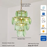 Round Glass Dining Table Lights for Bedroom Living Room French Modern LED Murano Glass Pendant Lights Bar Kitchen Restaurant