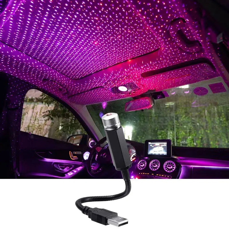 A galaxy-like atmosphere in your car with the USB-powered Romantic LED Car Roof Star Night Light Projector.