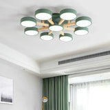 Nordic Creative Macaron Log LED Ceiling Light Bedroom Living Room Chandelie Modern Villa Restaurant Interior Lighting Decoration