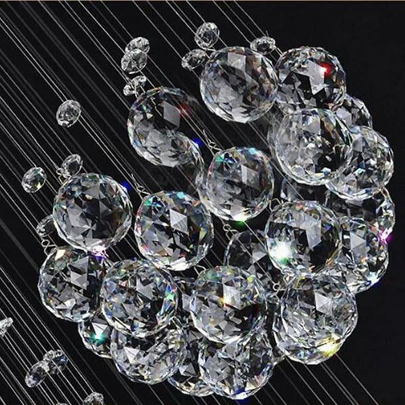 New Modern Item Large Villa Ceiling Lights Hotel Crystal Led Chandelier Staircase Pendant Light Kitchen Room Decor Hanging Lamp