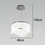 Medieval Bauhaus Luxury Fiberglass Paper Scarf Shape Wedge LED Pendant Light Lustre Lamps for Living Room Decoration Chandeliers