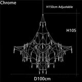 Starry Sky Villa Living Room Large Pendant Italian Minimalist Restaurant Lighting Modern Art Loft Staircase Crystal Pendant