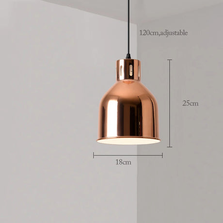 Rose Gold Pendant Lights Nordic Plating Metal Hanging Lamp Fixture Dining Room Kitchen Island Bar Cafe's Indoor Decor's Lighting E27