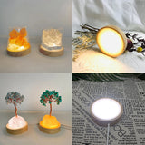 Wood Light Base Rechargeable Remote Control Wooden LED Light Rotating Display Stand Lamp Holder Lamp Base Art Ornament New