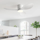 36/42 Inch Modern Ceiling Fan w/Light, 6-Speed DC Motor, Remote, Ultra Quiet, 3-Color Dimmable 18W for Bedroom/Living Room