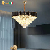 Nordic Luxury Crystal Chandelier Round Pendant Light LED for Living Room Hotel Lobby Hallway Modern Home Decor Hanging Lamp