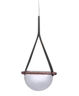 Nordic Leather Handmade Glass LED Lights Creative Belt Design Pendant Lamp for Bedroom Restaurant  Designer Model Room Decor
