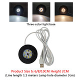 Black Round Solid Wood Luminous Base - LED Light Stand for Crystal Balls & Glass Ornaments
