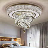 Led Stainless Steel Crystal Ceiling Light 2026 Luxury Home Decoration Round Minimalist Lampara Techo for Bedroom Living Room