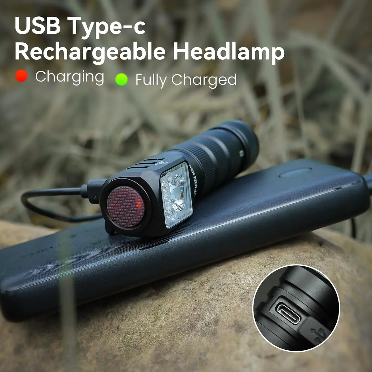 HS42 2100lm EDC LED Headlamp (SST40 White, Red & Floodlight) - 18650 USB-C Rechargeable Right-Angle Flashlight with Magnetic Tailcap for Camping