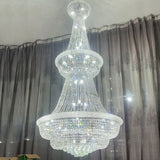 Light Luxury Loft Duplex Crystal Chandelier Villa Chandelier Staircase Long Chandelier European-style Large Chrome Chandelier