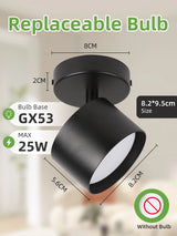 Indoor GX53 LED Spotlight Downlight - 220V Flush Mount Ceiling Lamp