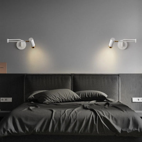 Modern Long Arm Wall Lights Gold Black White Metal Rotatable Foyer Bedside Reading Room Lamp E27 Bulb Drop shipping