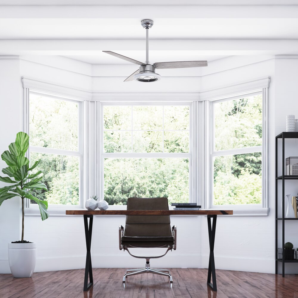 52&quot; Orbis Gun Metal Remote Control Ceiling Fan, 3 Blades, LED Ring Ceiling Fans with Led Light  Chandelier Fan  Home Appliance