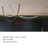 Nordic Modern Hanging Pendant Lamp Lustre Minimalist Line Design Led Light Home Decor Living Room Dining Hotel Salon Chandeliers
