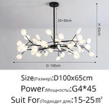 Creativity Firefly LED Chandelier Black Gold for Living Room Bedroom Hall Home Decor Indoor Lighting Minimalist Ceiling Pendant
