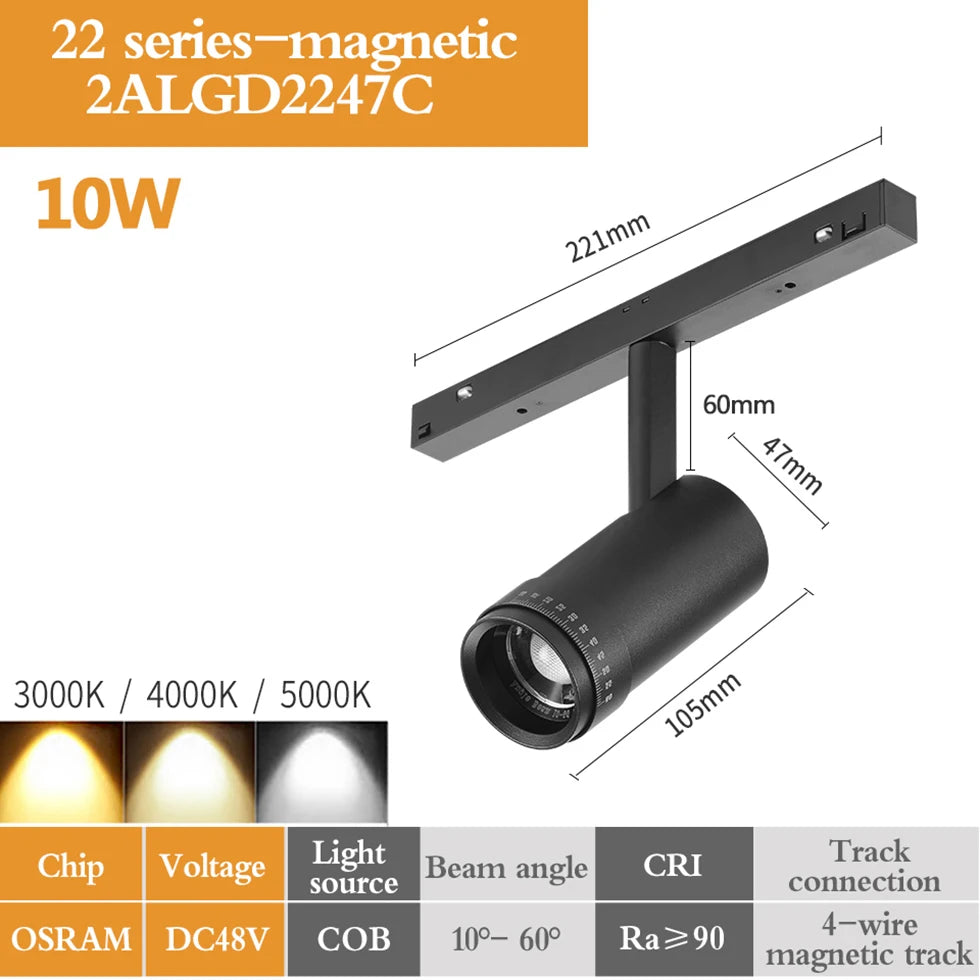 Smart Zigbee Magnetic Track Lighting - 48V Tuya Dimmable LED System