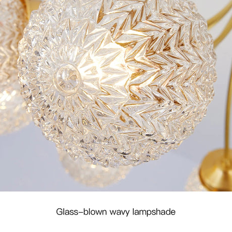 LED Chandelier For Living Room Children Bedroom Dining Room Kitchen Ceiling Lamp Modern Nordic Crystal Glass Ball Copper Lights