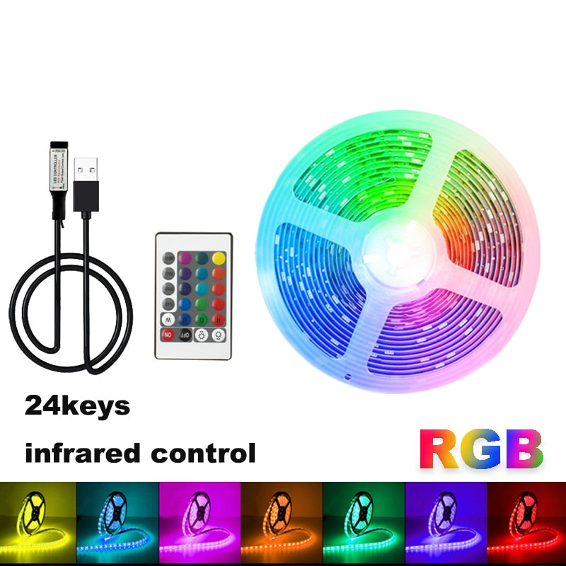 LED Strip Light for Room Christmas Decoration RGB 5050 Remote Control Music Bluetooth APP TV backlight Neon Party luces led