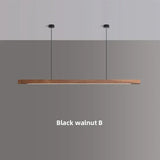 Nordic Wood Pendant Lights LED Modern Hanging Lamps Dining Living Room Kitchen Office Shop Long Strip Celling Lamp Home Decor
