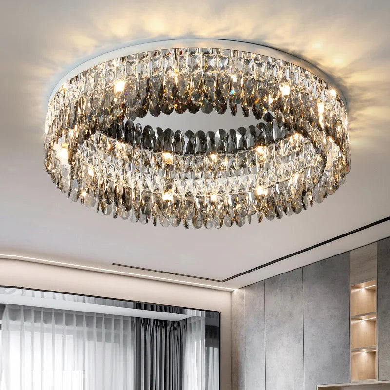 Modern LED Crystal Ceiling Light - Luxury Lustre for Living Room & Kitchen