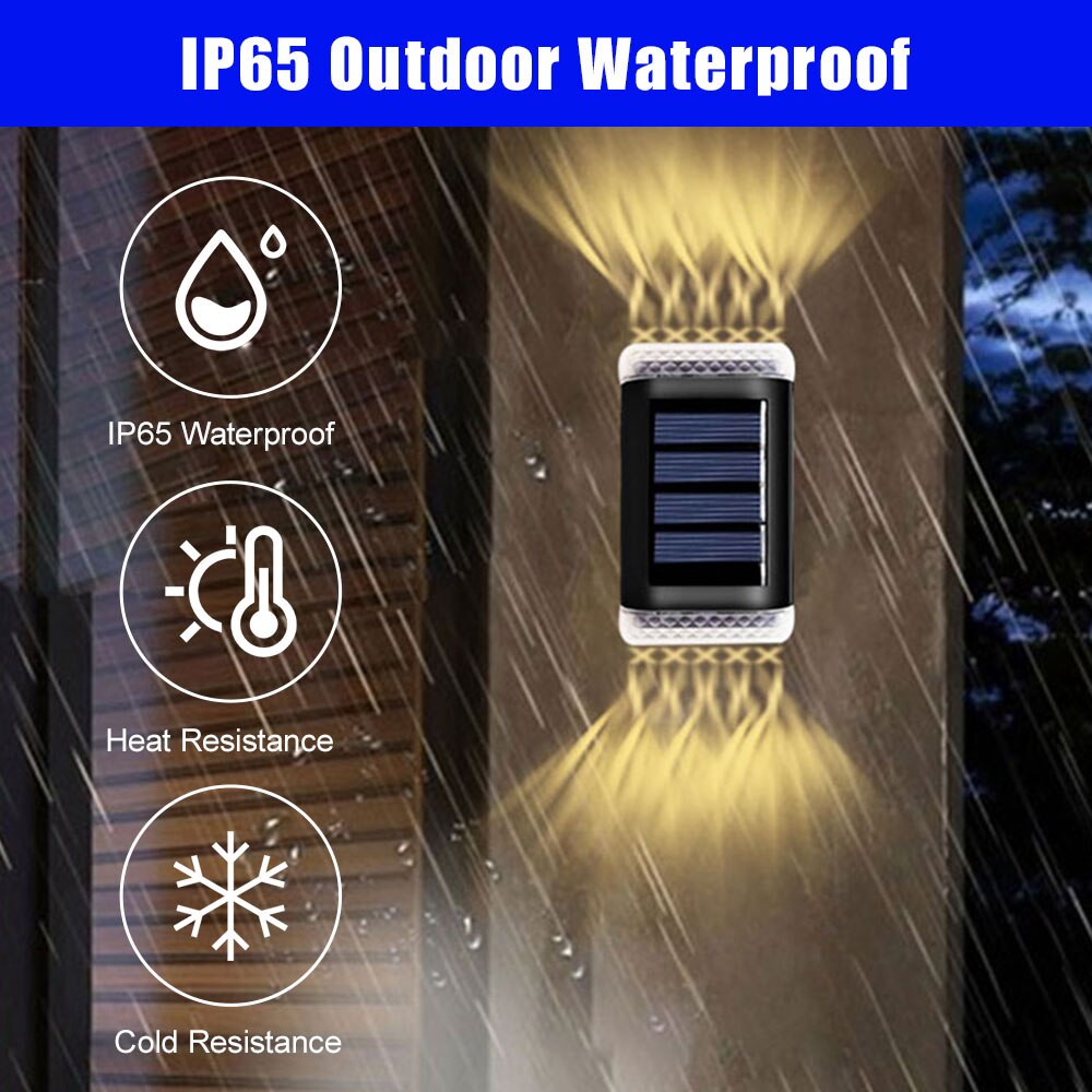 Solar Wall Light Outdoor Waterproof Balcony Wall Lights for Courtyard Street Landscape Garden Decor Lamp Solar Outdoor Wall Lamp