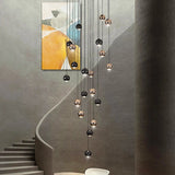 Modern Home Decor LED Lights Pendant Light Lamps for Staircase Chandeliers for Living Room Hanging Light Indoor Lighting