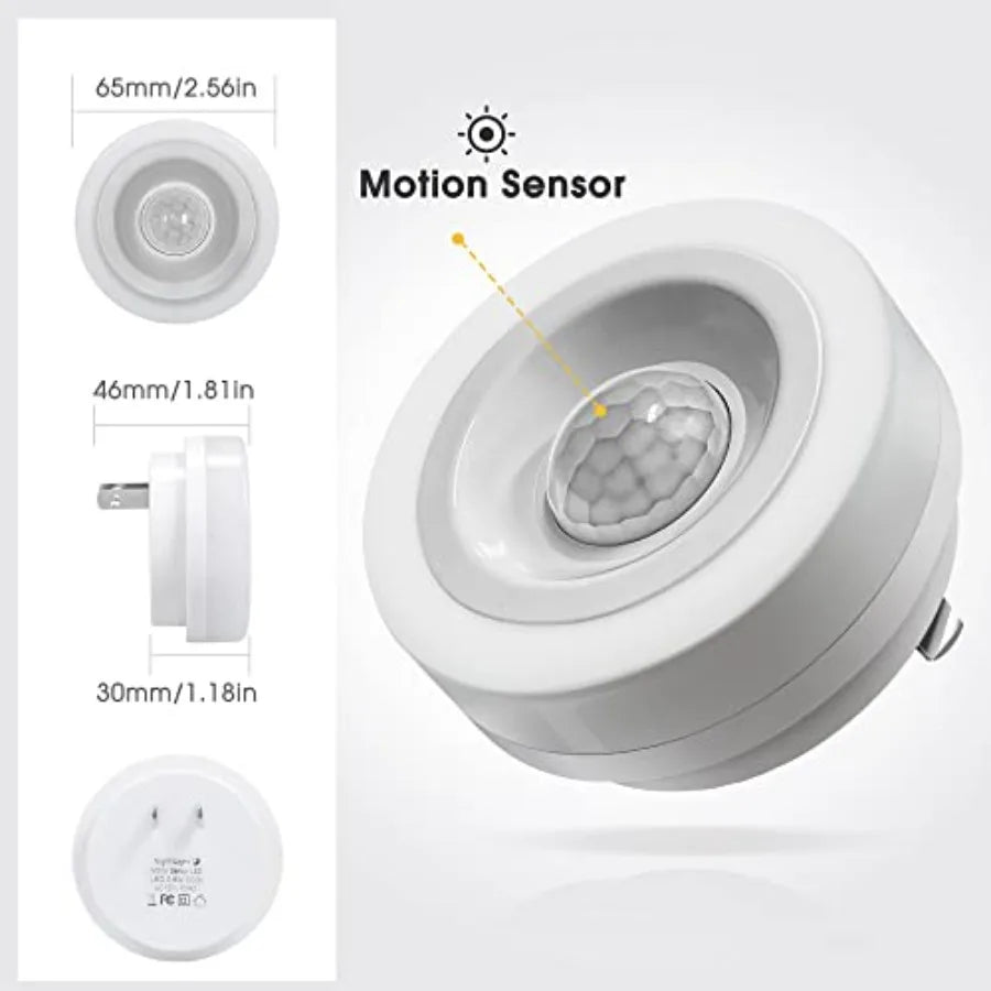 Night, [2 Pack] Night Lights Plug into Wall, Auto On/Off Motion Activation Nightlight, Energy-Saving 0.6W LED, Daylight, Ideal