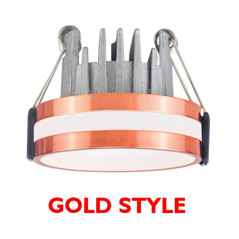 Led Mini Downlight 3W 5W Dimmable Spot Light Recessed Lights ac85-265v Ceiling Indoor Lamp Acrylic Side Glow 220V 230V 110V