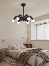 Modern Metal E27 Pendant Light in Black, Beige, Blue & Pink - Art Deco Ceiling Hanging Lamp Fixture for Parlor, Bedroom & Dining Room