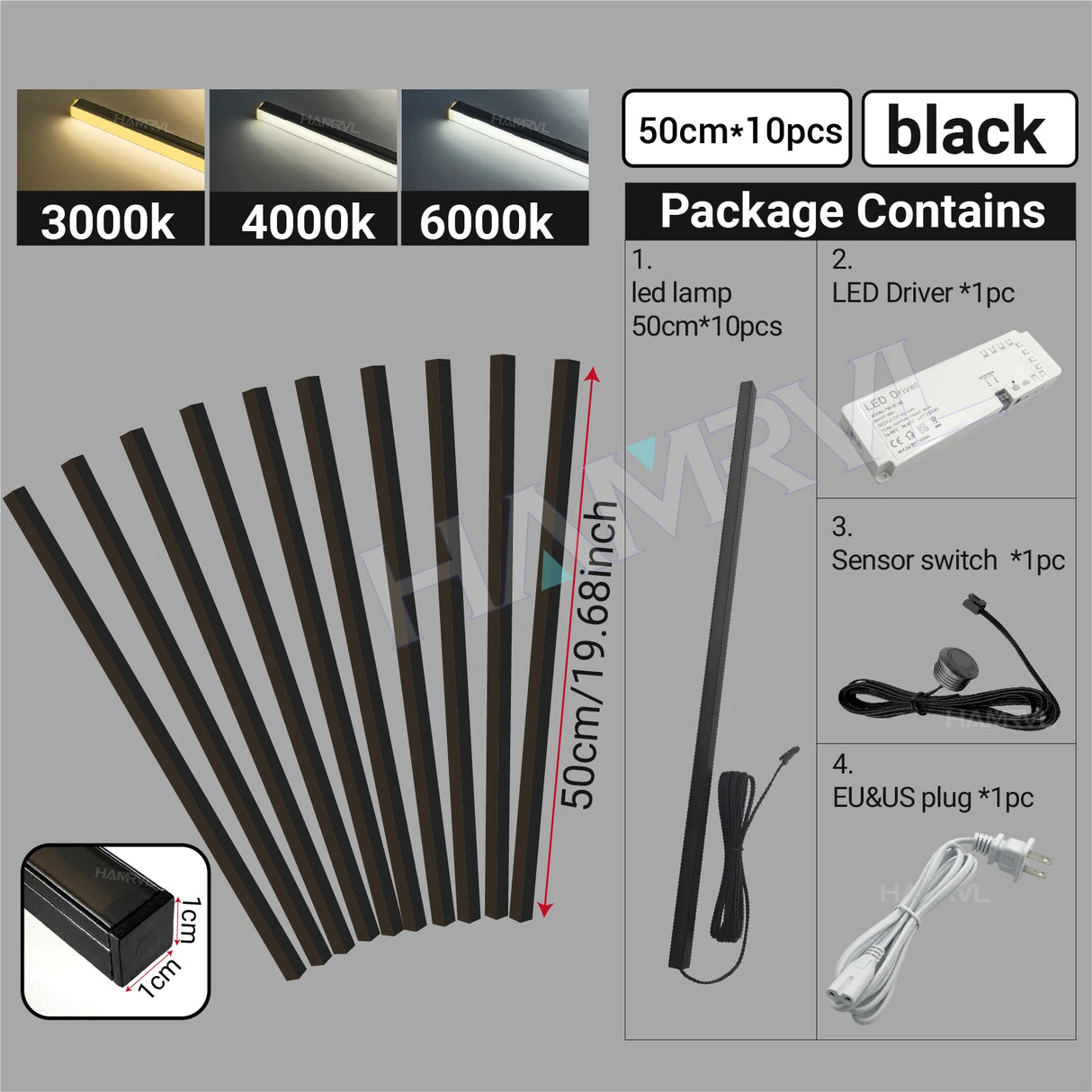 LED Strip Light for Wood Slat Wall Panel - Recessed Self-Adhesive Lighting