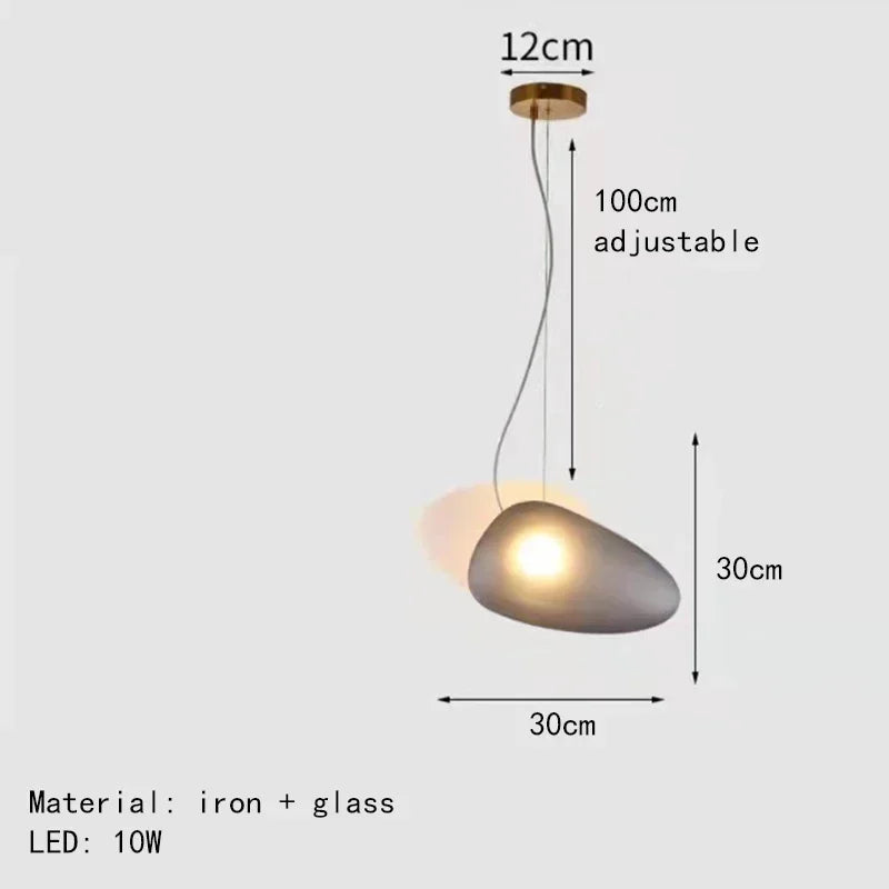 Nordic Creative Cobblestone Glass LED Pendant Chandelier for Restaurant Kitchen Bedroom Bedside Hotel Indoor Decor Lighting 2026