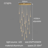Nordic Style LED Modern Pendent Lamp Suitable For Villa Staircase Pendant Double-Layer Attic Ceiling Lamp Living Room Chandelier