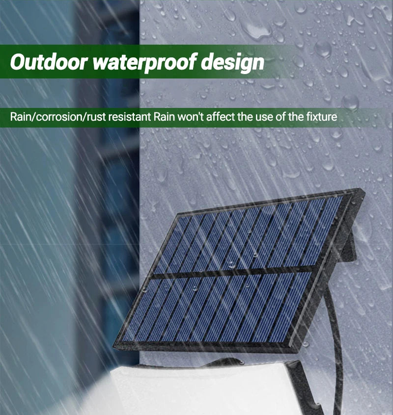 106LED Solar Light Outdoor Waterproof with Motion Sensor Floodlight Remote Control 3 Modes for Patio Garage Backyard Solar Lamp