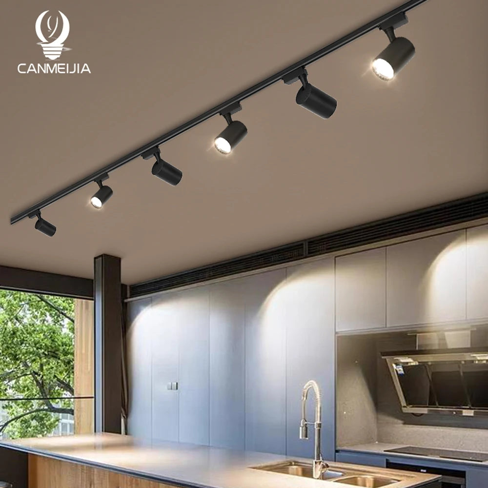 Led Track Light Spot Led Rail Lighting COB Light Fixture Led Spot Lights 220v Ceiling spots Lamp For kitchen Clothing Shop Store
