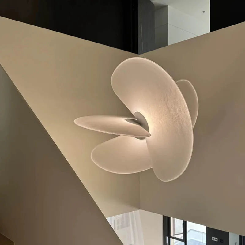 Modern Italian Minimalist Silk Pendant Light - Nordic White Ceiling Hanging Lamp Fixture for Loft, Villa, Living Room & Hotel