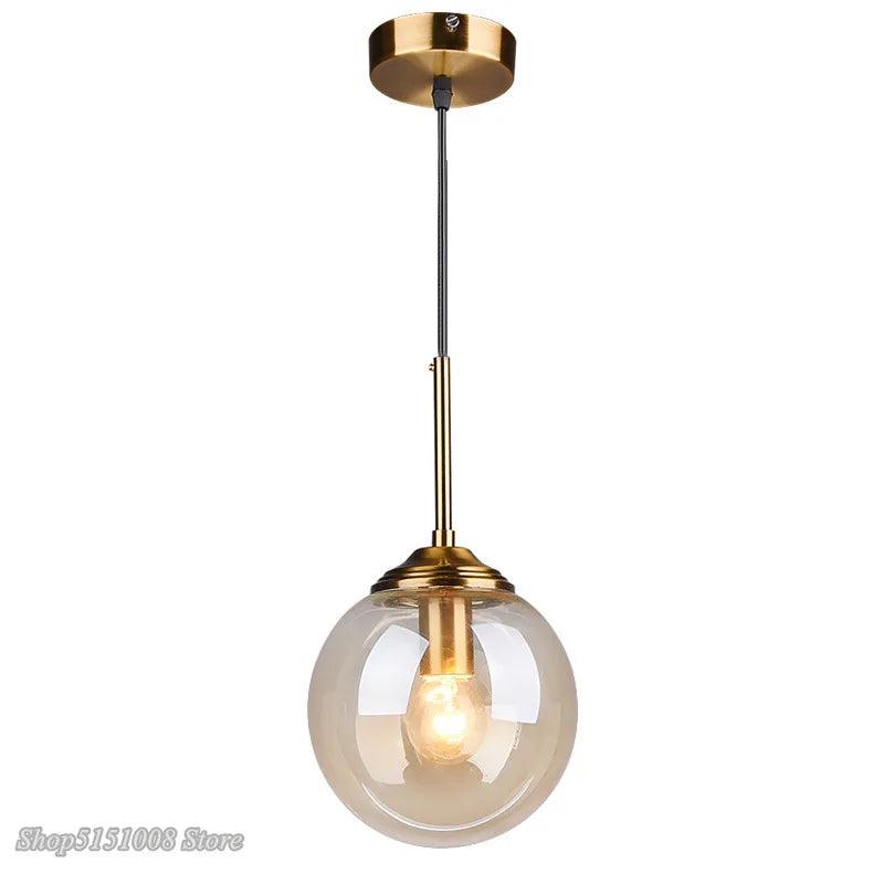 Nordic Modern Glass Pendant Lights LED Hanging Lamp for Kitchen Dining Room Bedroom Nordic Pendant Lamps Home Lighting Fixtures